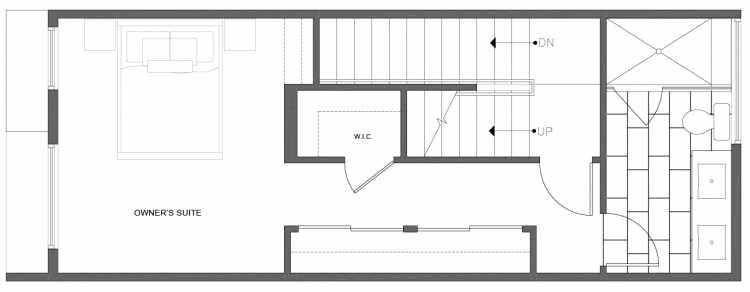 Third Floor Plan of 218 18th Ave, One of the Jade Rowhomes of the Cabochon Collection in the Central District