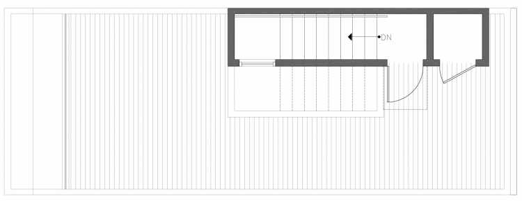 Roof Deck Floor Plan of 218 18th Ave, One of the Jade Rowhomes of the Cabochon Collection in the Central District