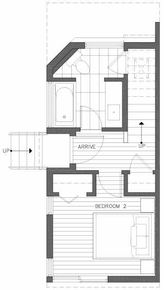 First Floor Plan of 2218 E John St, a 6 Central Townhome by Isola Homes