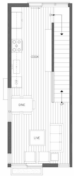 Second Floor Plan of 2218 E John St, a 6 Central Townhome by Isola Homes