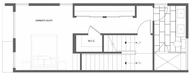 Third Floor Plan of 224 18th Ave, One of the Jade Rowhomes of the Cabochon Collection in the Central District