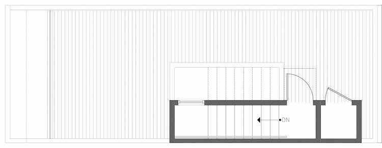 Roof Deck Floor Plan of 224 18th Ave, One of the Jade Rowhomes of the Cabochon Collection in the Central District