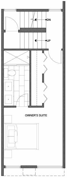 Third Floor Plan of 2306 W Emerson St, of the Walden Townhomes, by Isola Homes