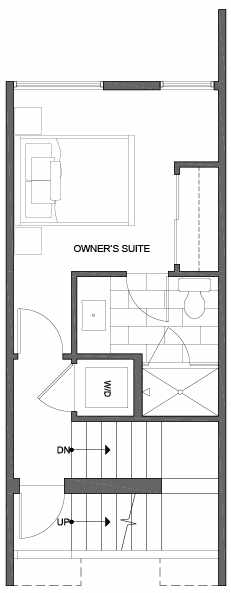Third Floor Plan of 2308 W Emerson St, of the Walden Townhomes, by Isola Homes