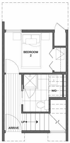 First Floor Plan of 2310 W Emerson St, of the Walden Townhomes, by Isola Homes