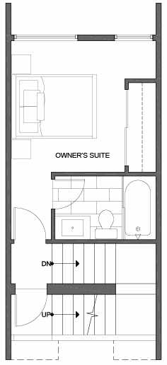 Third Floor Plan of 2310 W Emerson St, of the Walden Townhomes, by Isola Homes