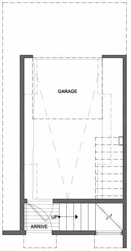 First Floor Plan of 2312 W Emerson St, of the Walden Townhomes, by Isola Homes