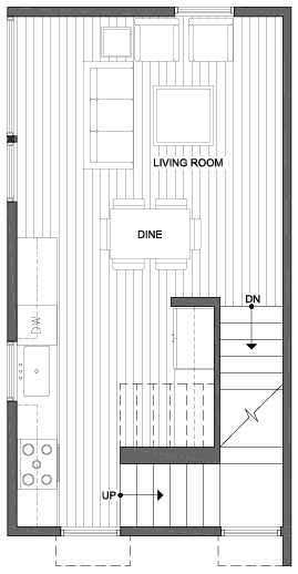 Second Floor Plan of 2312 W Emerson St, of the Walden Townhomes, by Isola Homes