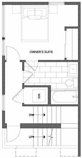 Third Floor Plan of 2312 W Emerson St, of the Walden Townhomes, by Isola Homes