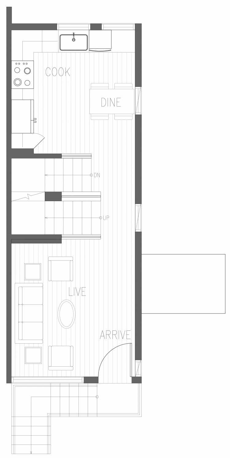 Second Floor Plan of 2355 Beacon Ave S, One of the Brea Townhomes in North Beacon Hill