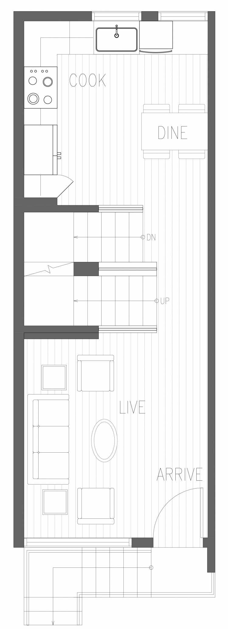 Second Floor Plan of 2357 Beacon Ave S, One of the Brea Townhomes in North Beacon Hill