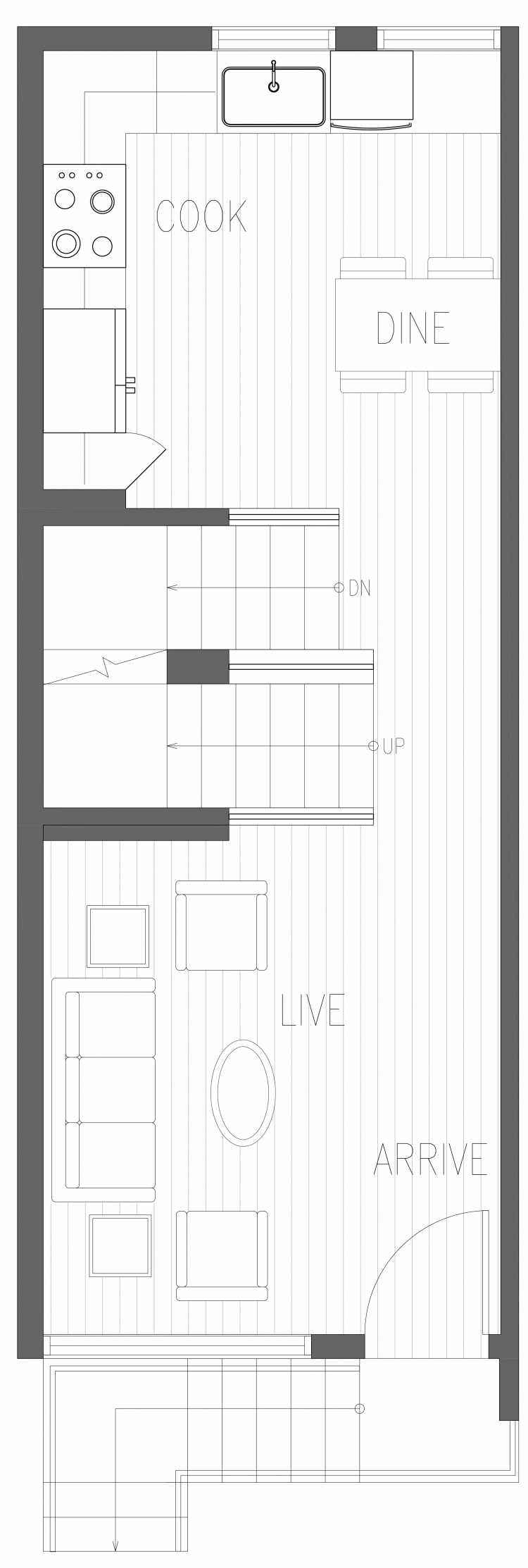 Second Floor Plan of 2361 Beacon Ave S, One of the Brea Townhomes in North Beacon Hill