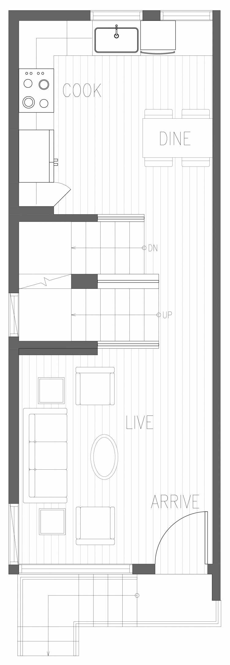 Second Floor Plan of 2367 Beacon Ave S, One of the Brea Townhomes in North Beacon Hill