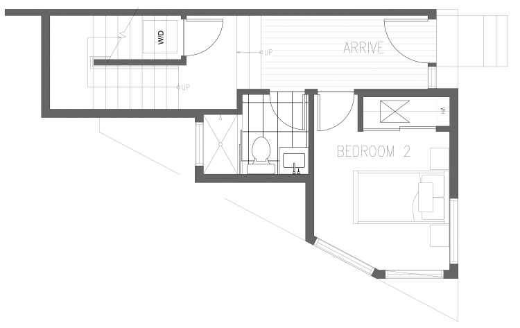 First Floor Plan of 2400 13th Ave S, One of the Brea Townhomes in North Beacon Hill