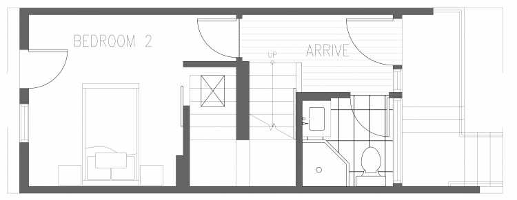 First Floor Plan of 2404 13th Ave S, One of the Brea Townhomes in North Beacon Hill