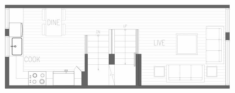 Second Floor Plan of 2406 13th Ave S, One of the Brea Townhomes in North Beacon Hill