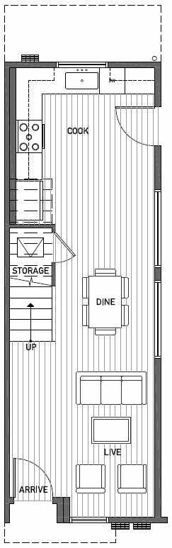 First Floor Plan of 2414A NW 64th St in Ballard