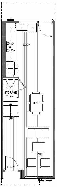 First Floor Plan of 2414B NW 64th St in Ballard