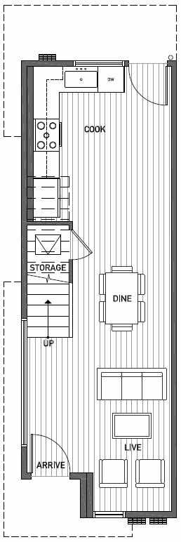 First Floor Plan of 2414C NW 64th St in Ballard