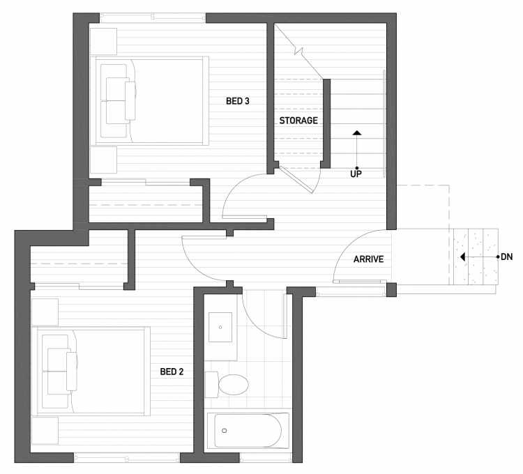 First Floor Plan of 2430 Boyer Ave E of the Baymont Townhomes