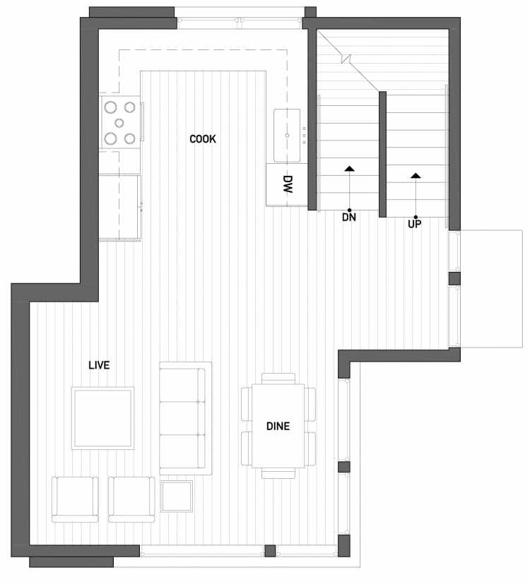 Second Floor Plan of 2430 Boyer Ave E of the Baymont Townhomes