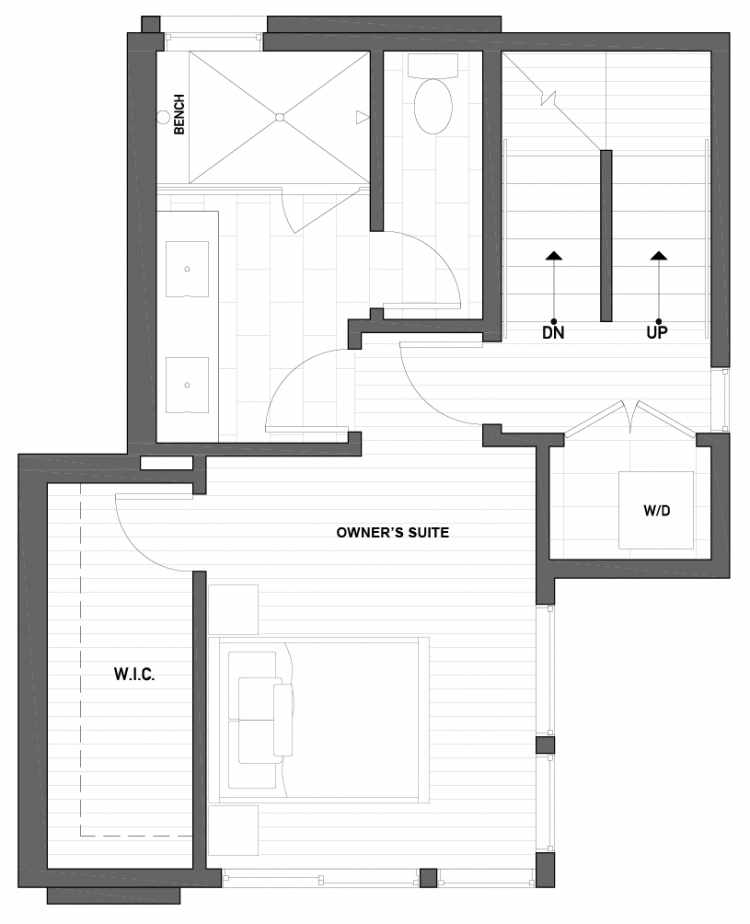 Third Floor Plan of 2430 Boyer Ave E of the Baymont Townhomes
