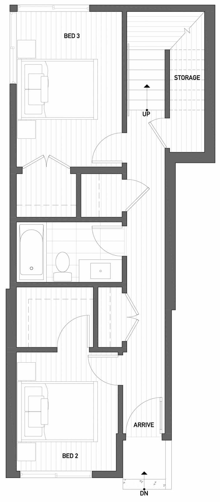 First Floor Plan of 2504 Everett Ave E of the Baymont Townhomes