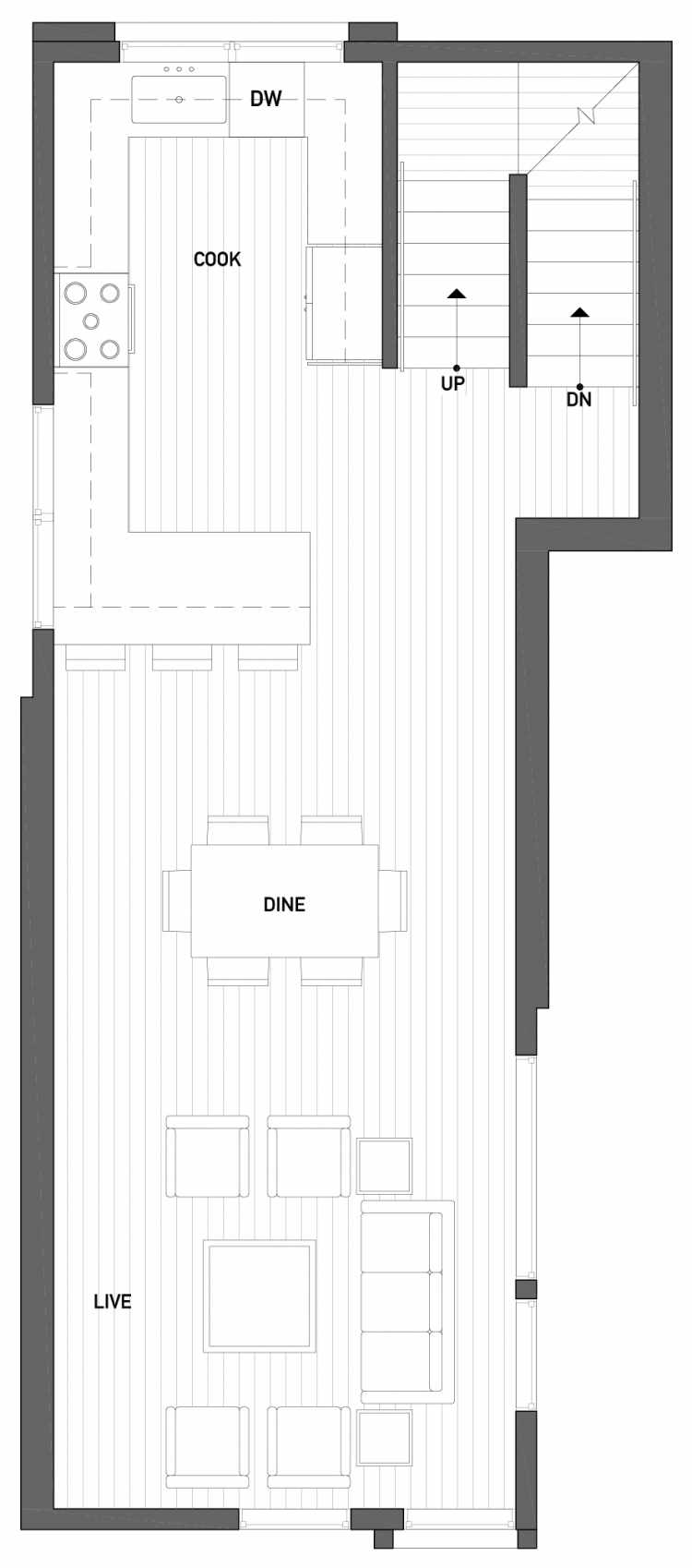 Second Floor Plan of 2504 Everett Ave E of the Baymont Townhomes