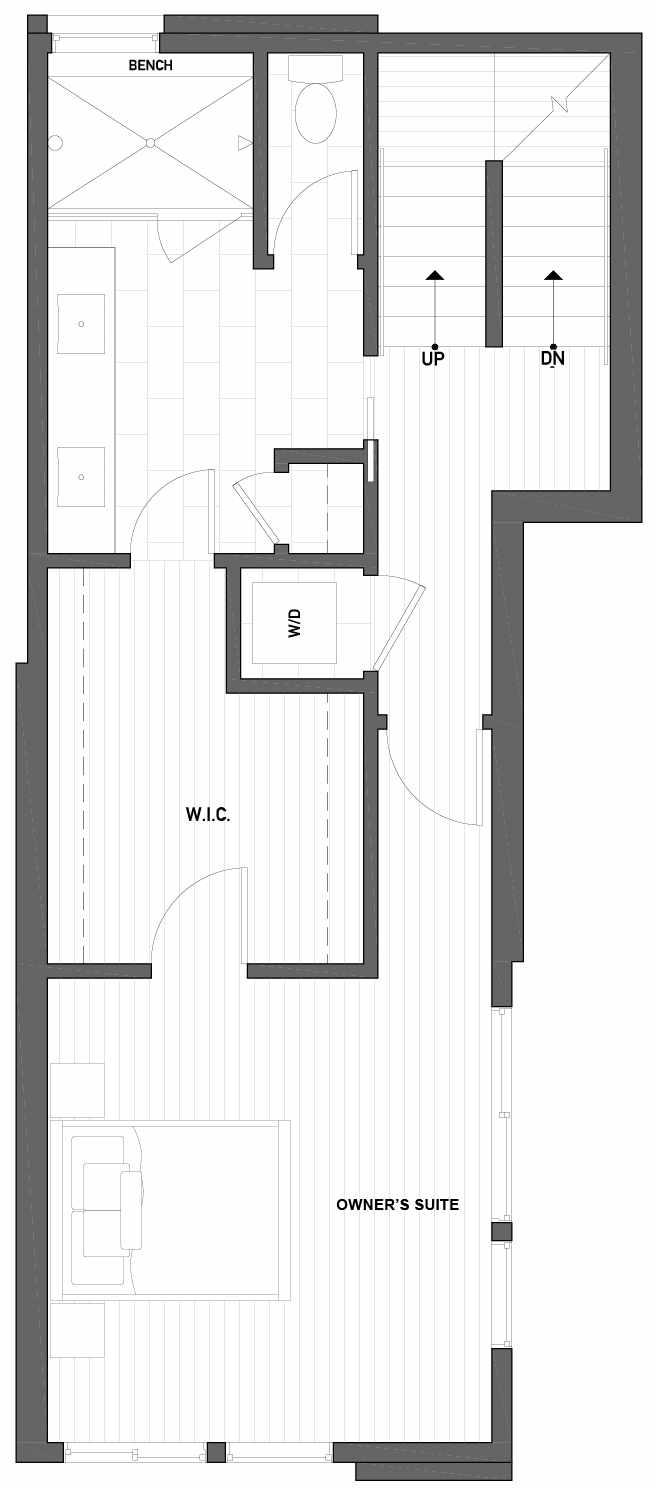 Third Floor Plan of 2504 Everett Ave E of the Baymont Townhomes