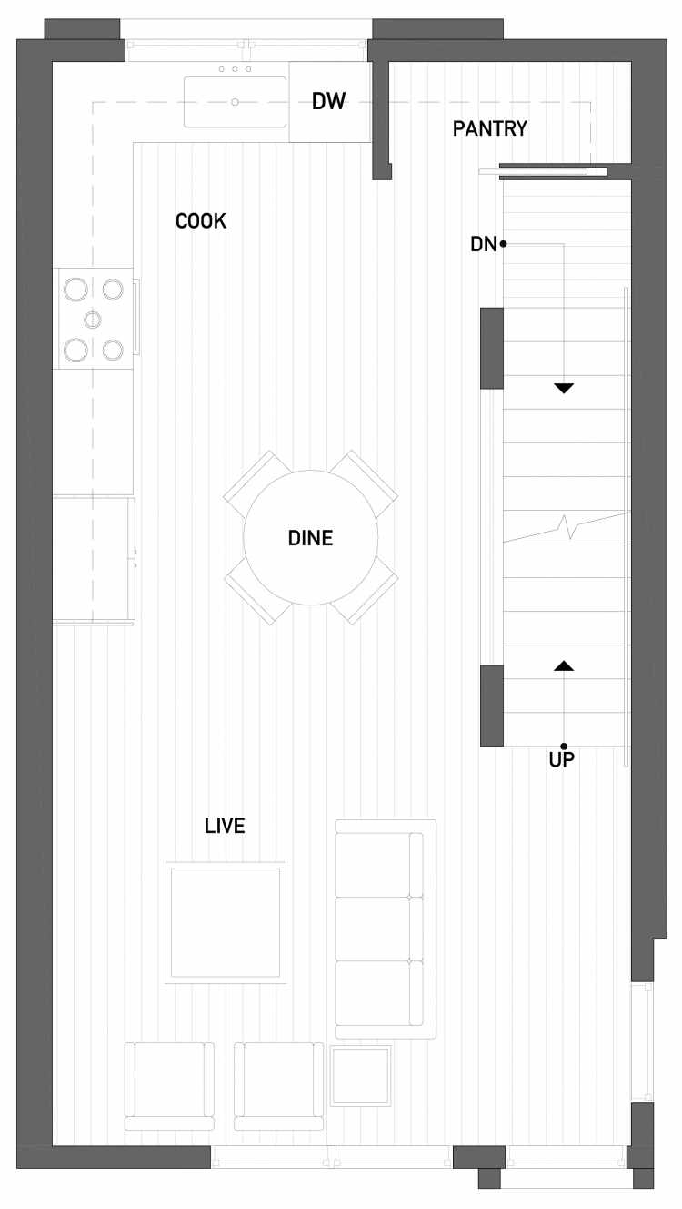 Second Floor Plan of 2506 Everett Ave E of the Baymont Townhomes