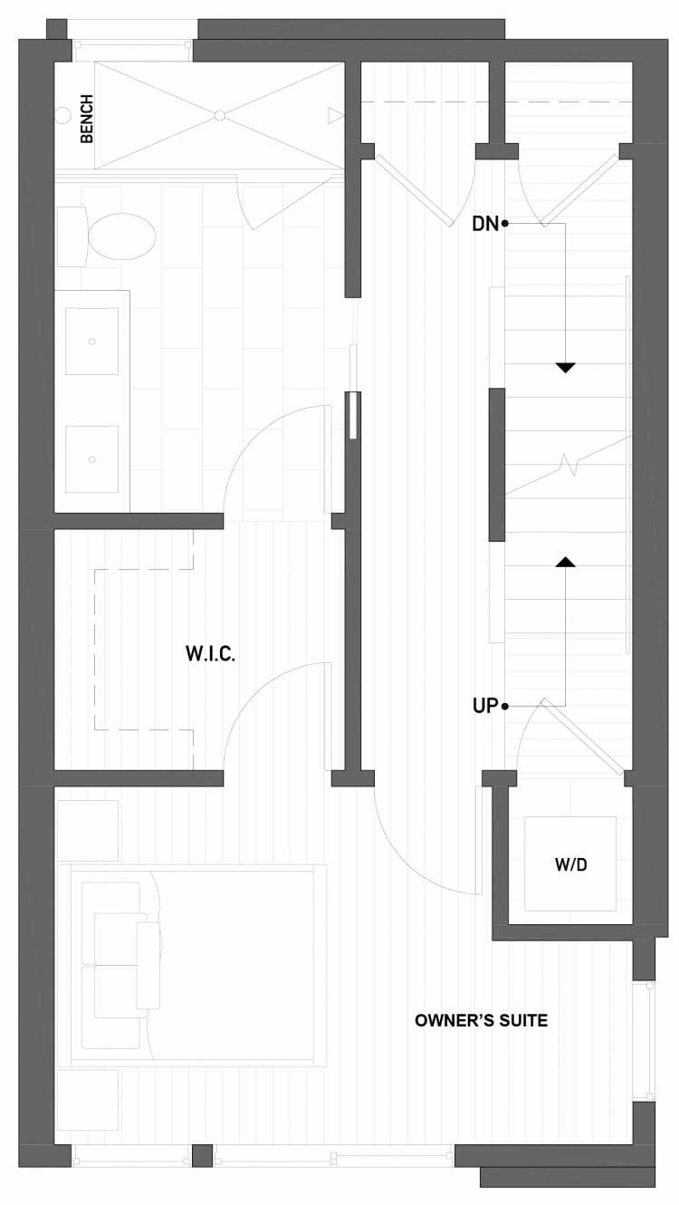 Third Floor Plan of 2506 Everett Ave E of the Baymont Townhomes