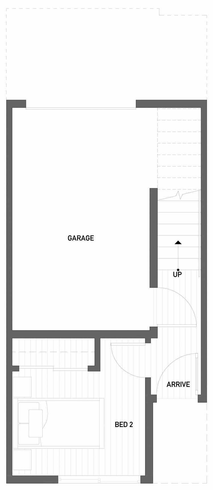 First Floor Plan of 2508 Everett Ave E of the Baymont Townhomes