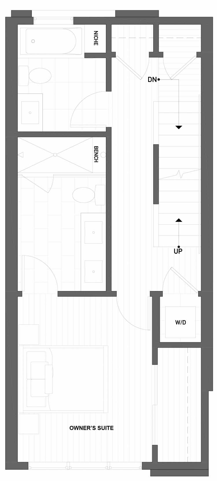 Second Floor Plan of 2508 Everett Ave E of the Baymont Townhomes
