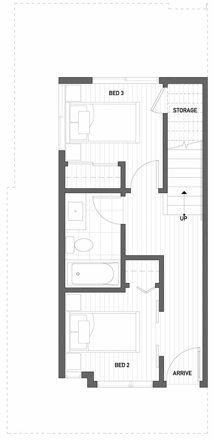First Floor Plan of 2510 Everett Ave E of the Baymont Townhomes