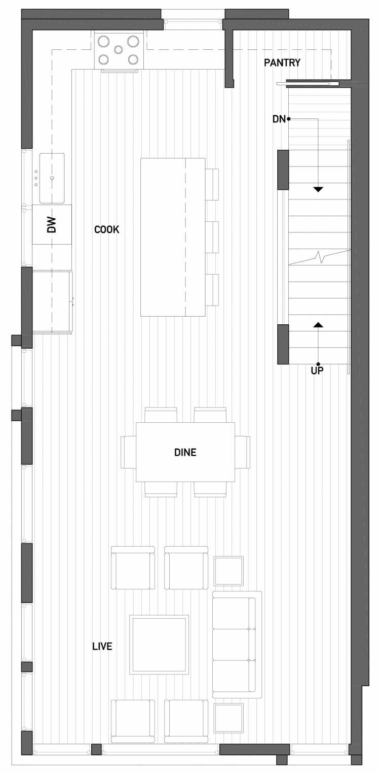 Second Floor Plan of 2510 Everett Ave E of the Baymont Townhomes