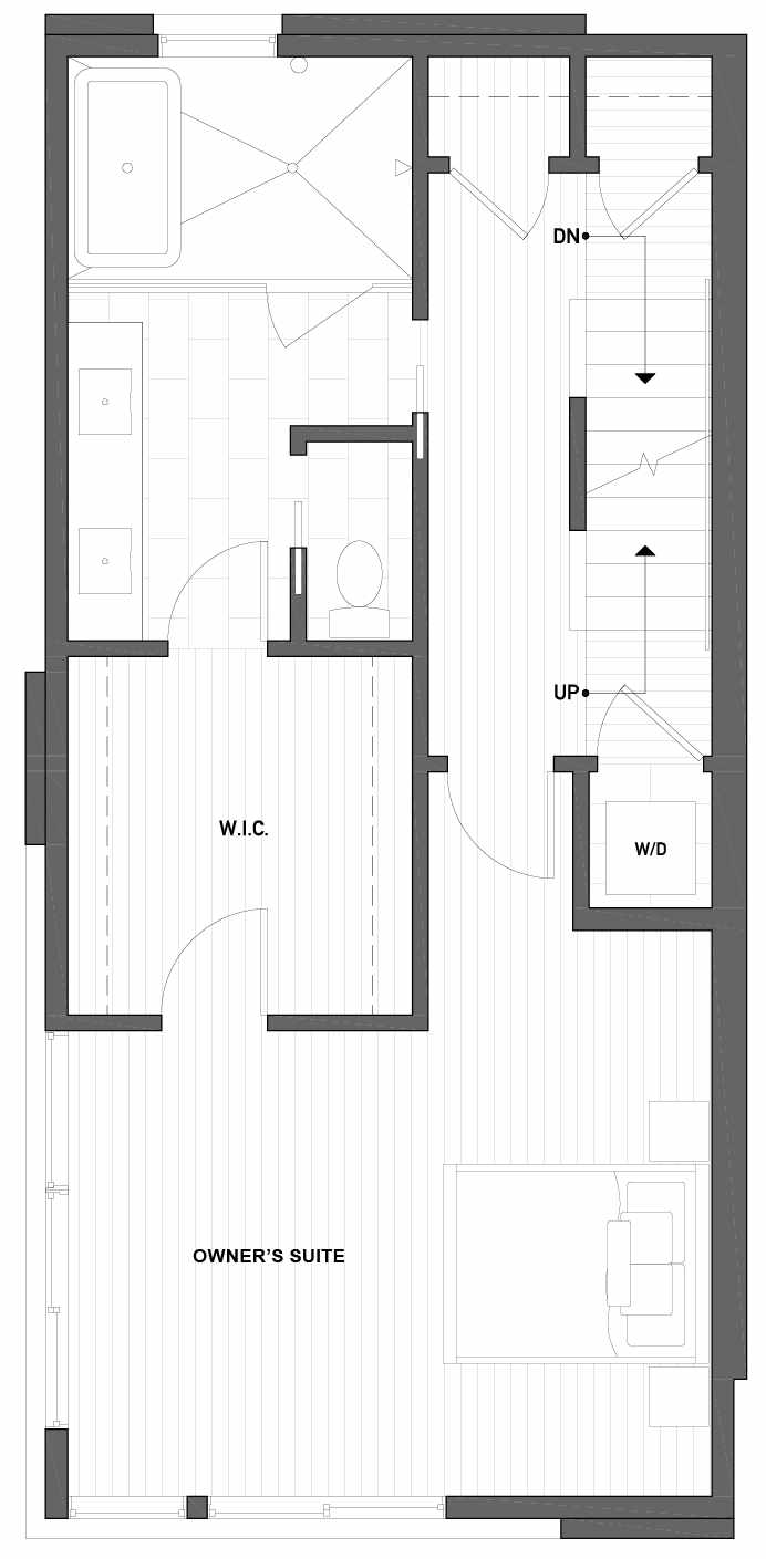 Third Floor Plan of 2510 Everett Ave E of the Baymont Townhomes