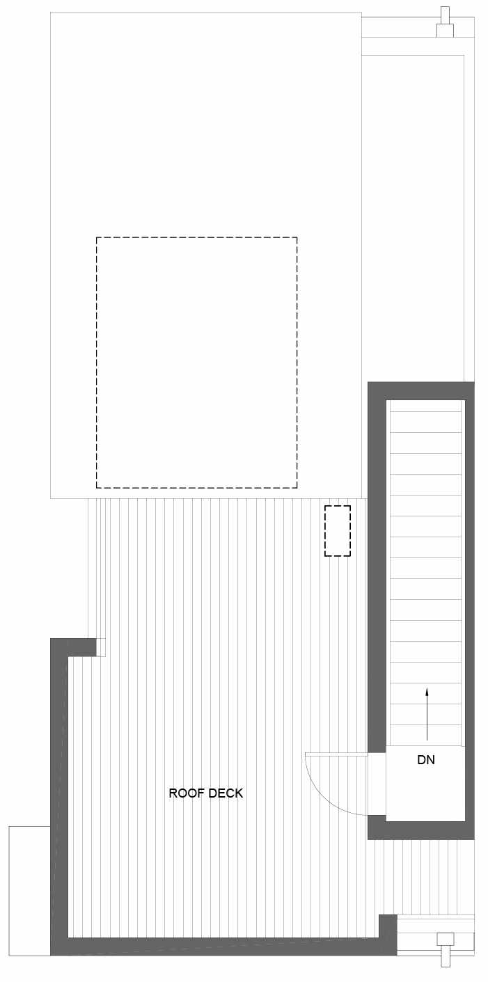 Roof Deck Floor Plan of 3011A 30th Ave W, One of the Lochlan Townhomes by Isola Homes in Magnolia