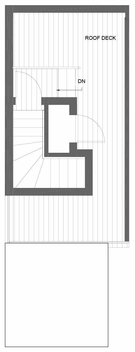 Roof Deck Floor Plan of 3015A 30th Ave W, One of the Lochlan Townhomes by Isola Homes in Magnolia