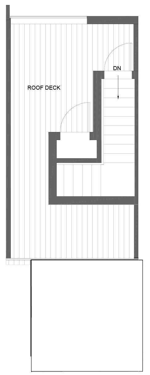 Roof Deck Floor Plan of 3015B 30th Ave W, One of the Lochlan Townhomes by Isola Homes in Magnolia