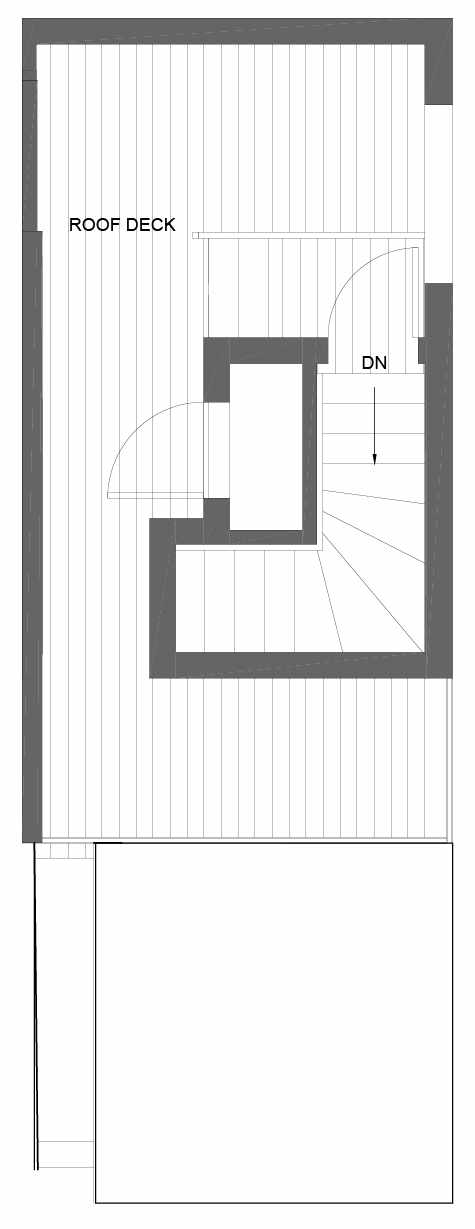 Roof Deck Floor Plan of 3015C 30th Ave W, One of the Lochlan Townhomes by Isola Homes in Magnolia