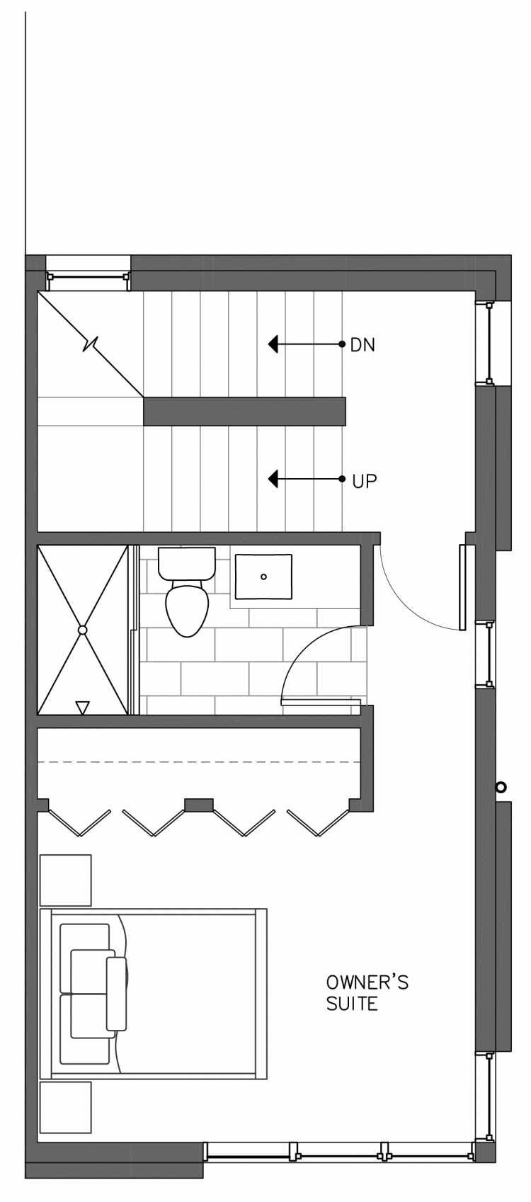 Third Floor Plan of 3236A 14th Ave W, One of the Harloe Townhomes in North Queen Anne by Isola Homes