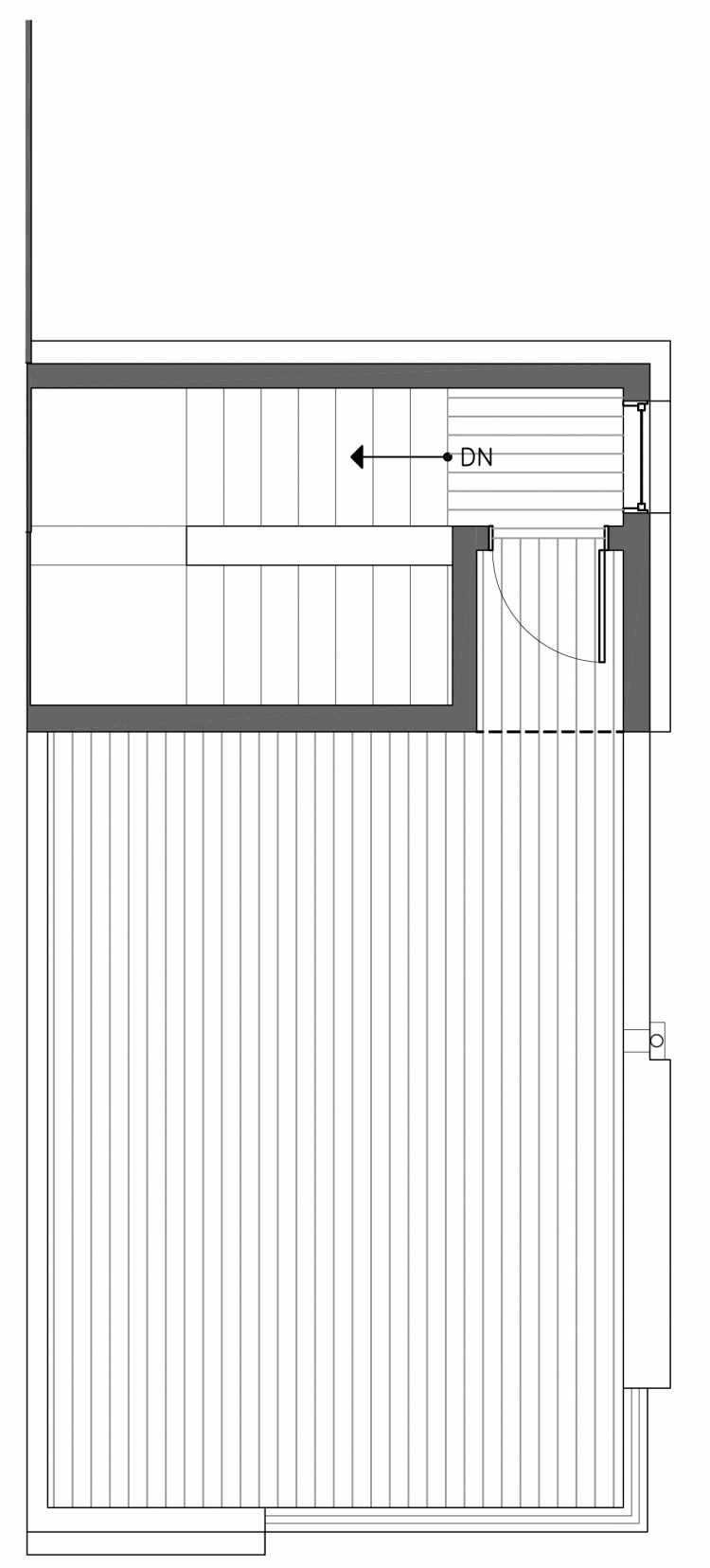 Roof Deck Floor Plan of 3236A 14th Ave W, One of the Harloe Townhomes in North Queen Anne by Isola Homes