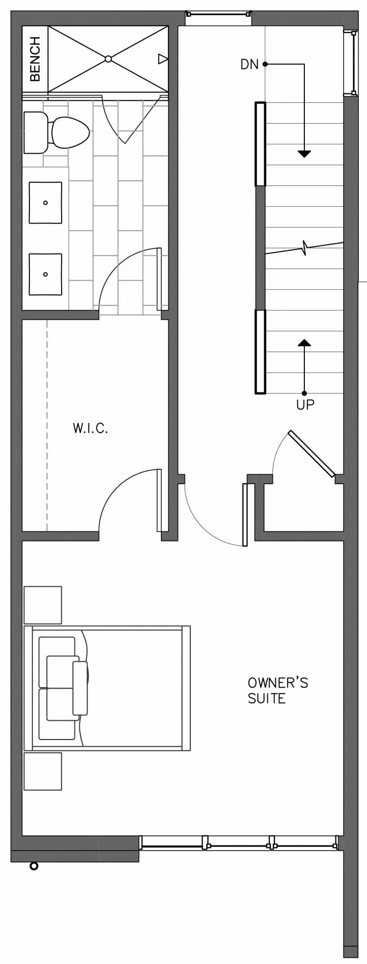 Third Floor Plan of 3236B 14th Ave W, One of the Harloe Townhomes in North Queen Anne by Isola Homes