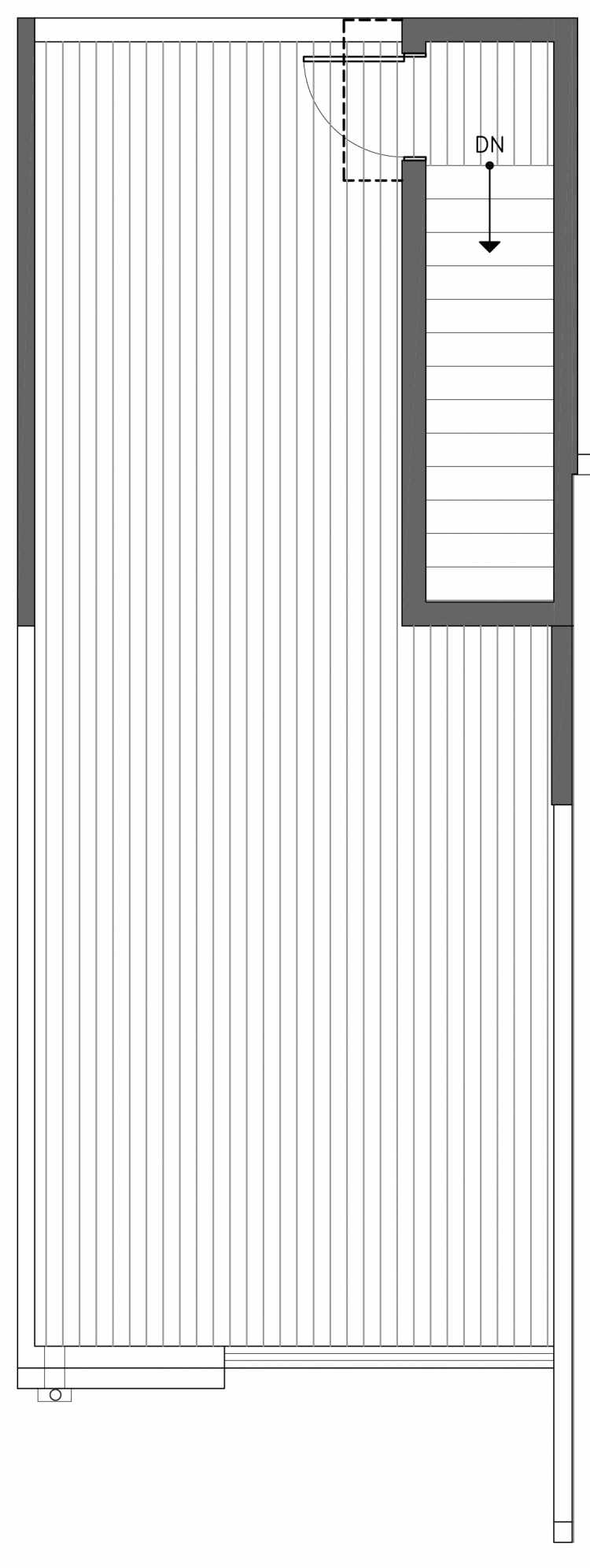 Roof Deck Floor Plan of 3236B 14th Ave W, One of the Harloe Townhomes in North Queen Anne by Isola Homes