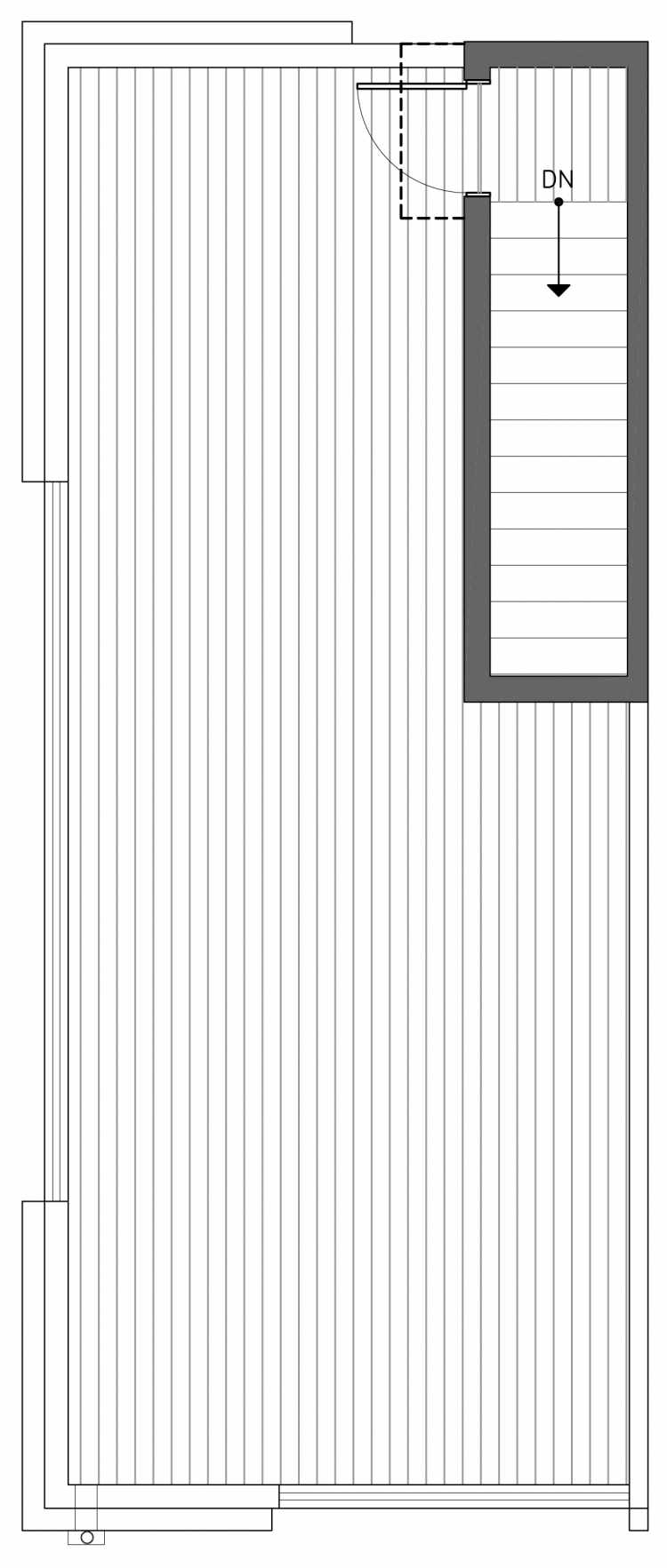 Roof Deck Floor Plan of 3236C 14th Ave W, One of the Harloe Townhomes in North Queen Anne by Isola Homes