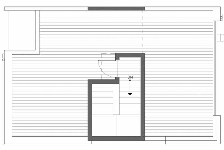 Roof Deck Floor Plan of 3238A 14th Ave W, One of the Harloe Townhomes in North Queen Anne by Isola Homes