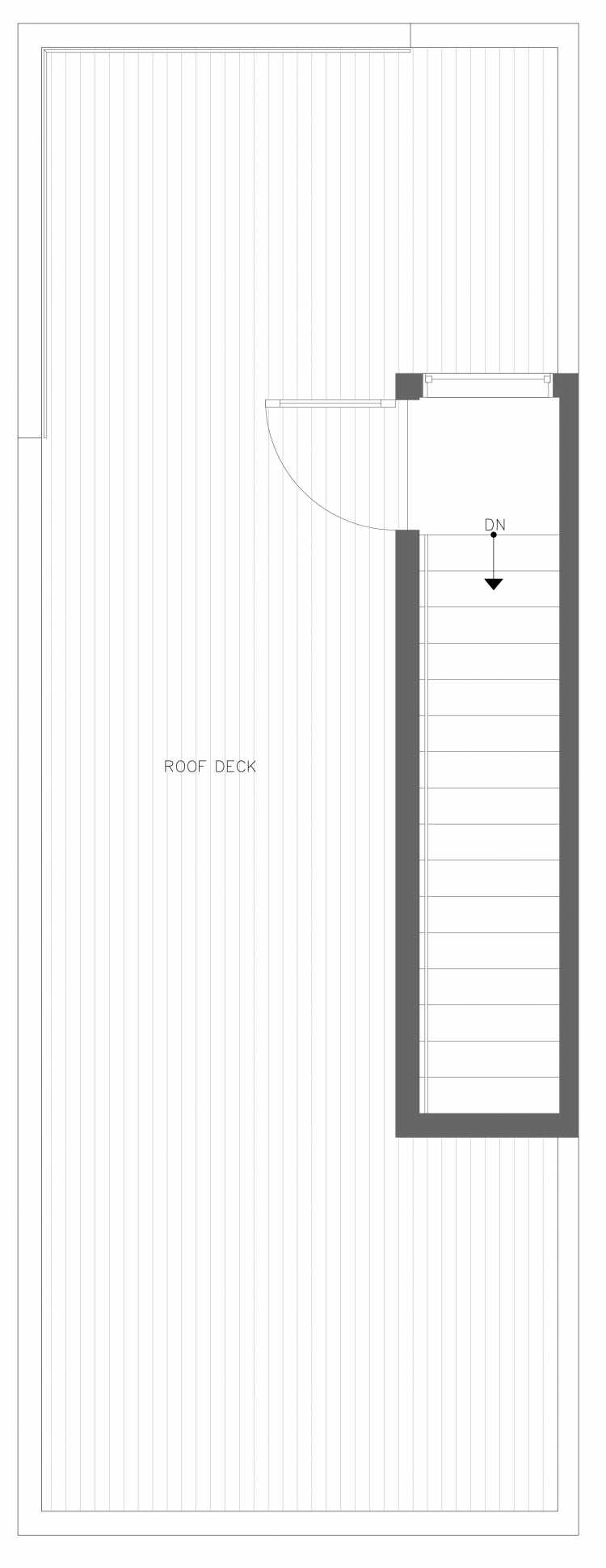 Roof Deck Floor Plan of 3406A 15th Ave W, One of the Arlo Townhomes in North Queen Anne