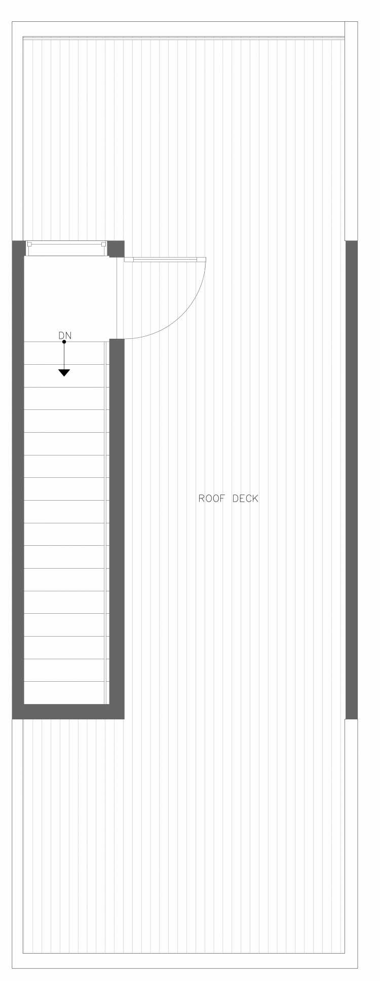 Roof Deck Floor Plan of 3406B 15th Ave W, One of the Arlo Townhomes in North Queen Anne