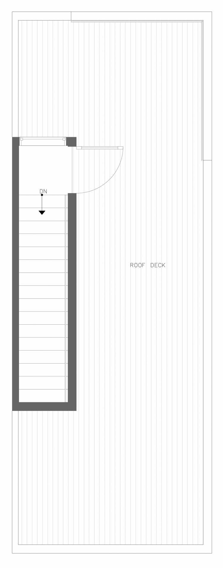 Roof Deck Floor Plan of 3406D 15th Ave W, One of the Arlo Townhomes in North Queen Anne