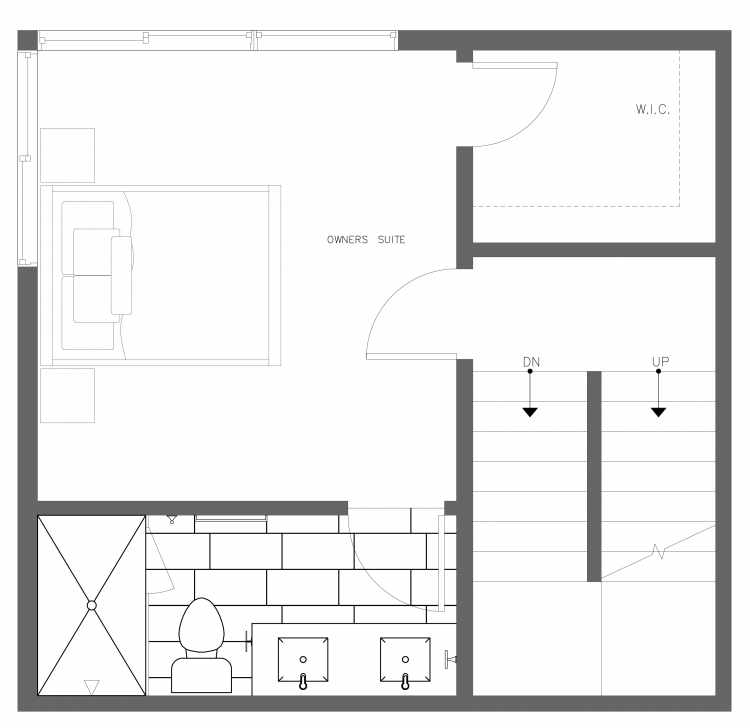 Third Floor Plan of 3408A 15th Ave W, One of the Arlo Townhomes in North Queen Anne